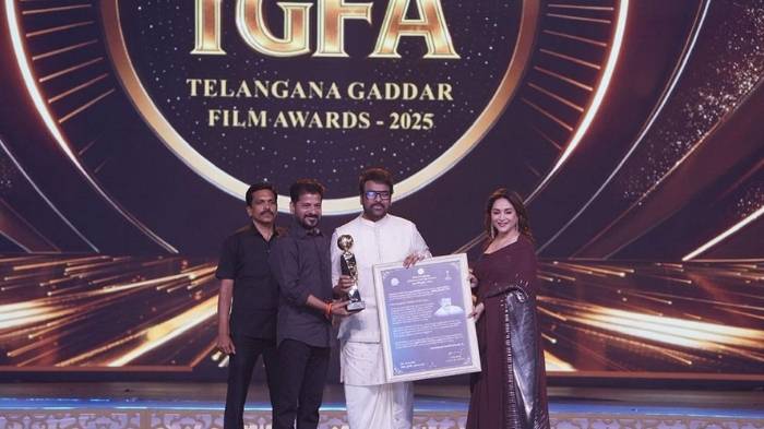 chiranjeevi receives ntr national award pays tribute to legend